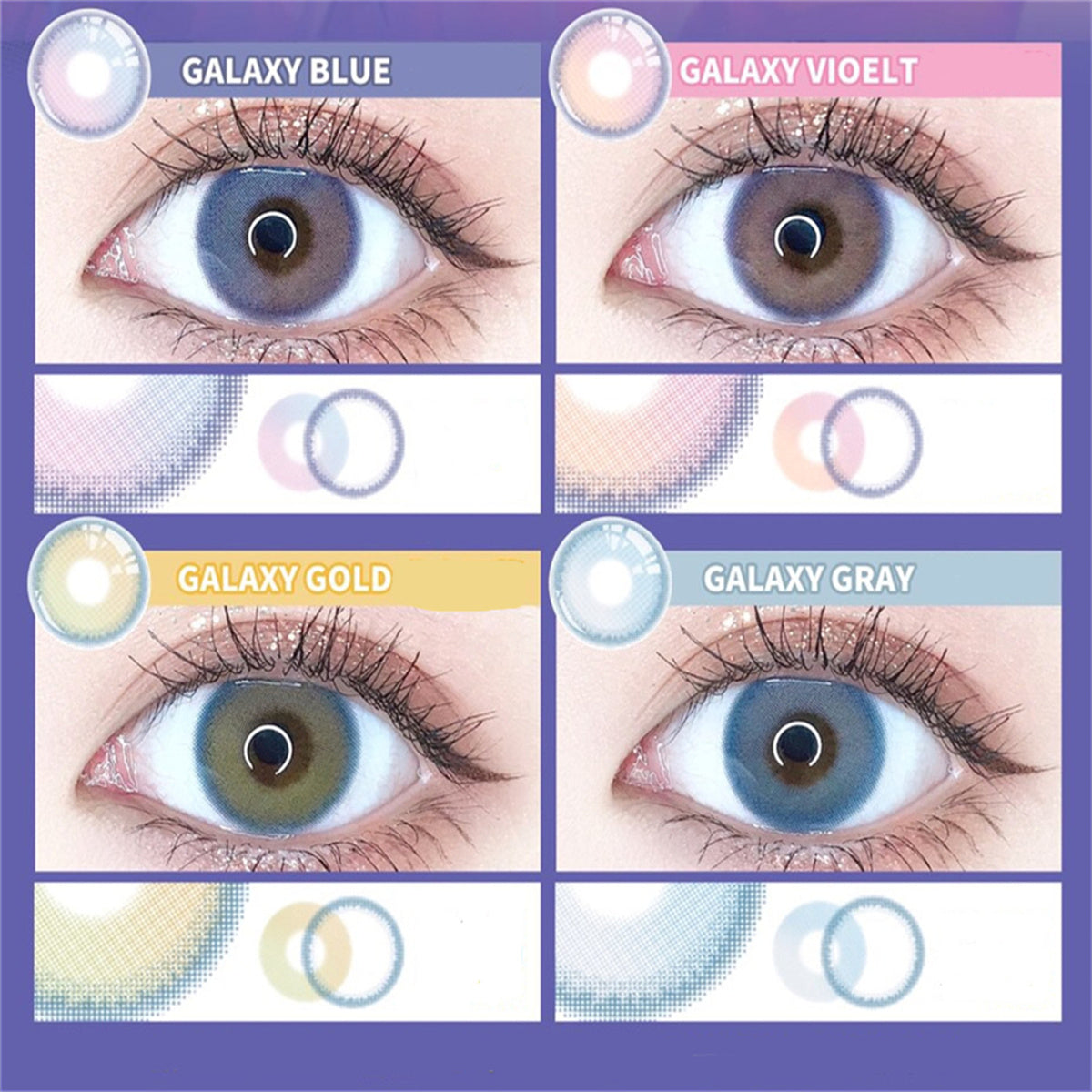 Morningcon Half Sugar Sunset Colored Contact Lenses For Eyes Half Yearly 2pcs