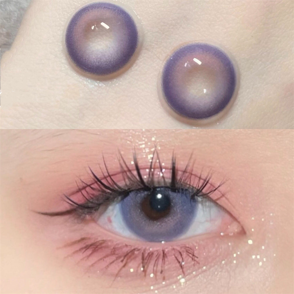 Morningcon Laser Cherry Violet Colored Contact Lenses For Eyes Half Yearly