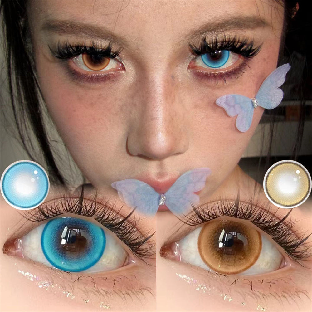 Morningcon Butterfly Colored Contact Lenses For Eyes Daily 2pcs