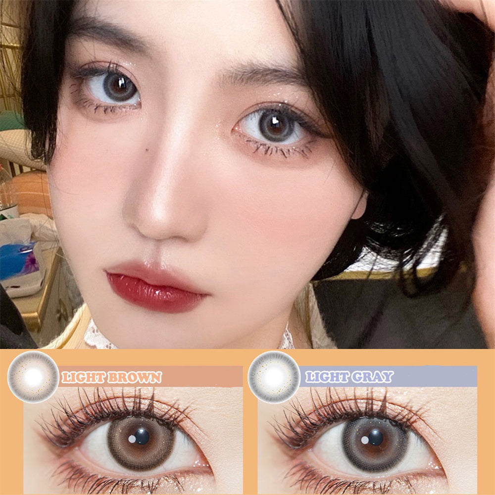 Morningcon Silver and gray Colored Contact Lenses For Eyes Half Yearly 2pcs