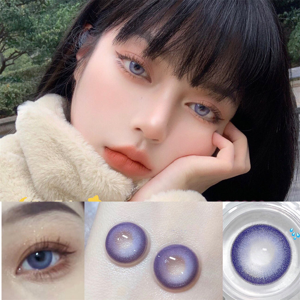Morningcon Laser Cherry Violet Colored Contact Lenses For Eyes Half Yearly