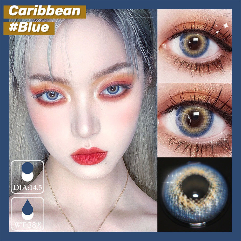 Morningcon Mermaid Tears Colored Contact Lenses For Eyes Half Yearly 2pcs