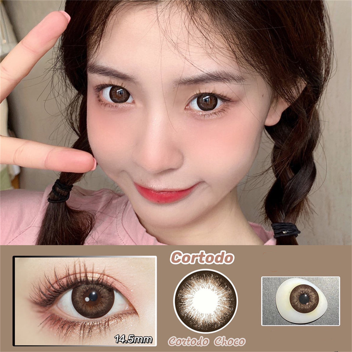 Morningcon Cocoa Creamer Colored Contact Lenses For Eyes Half Yearly 2pcs
