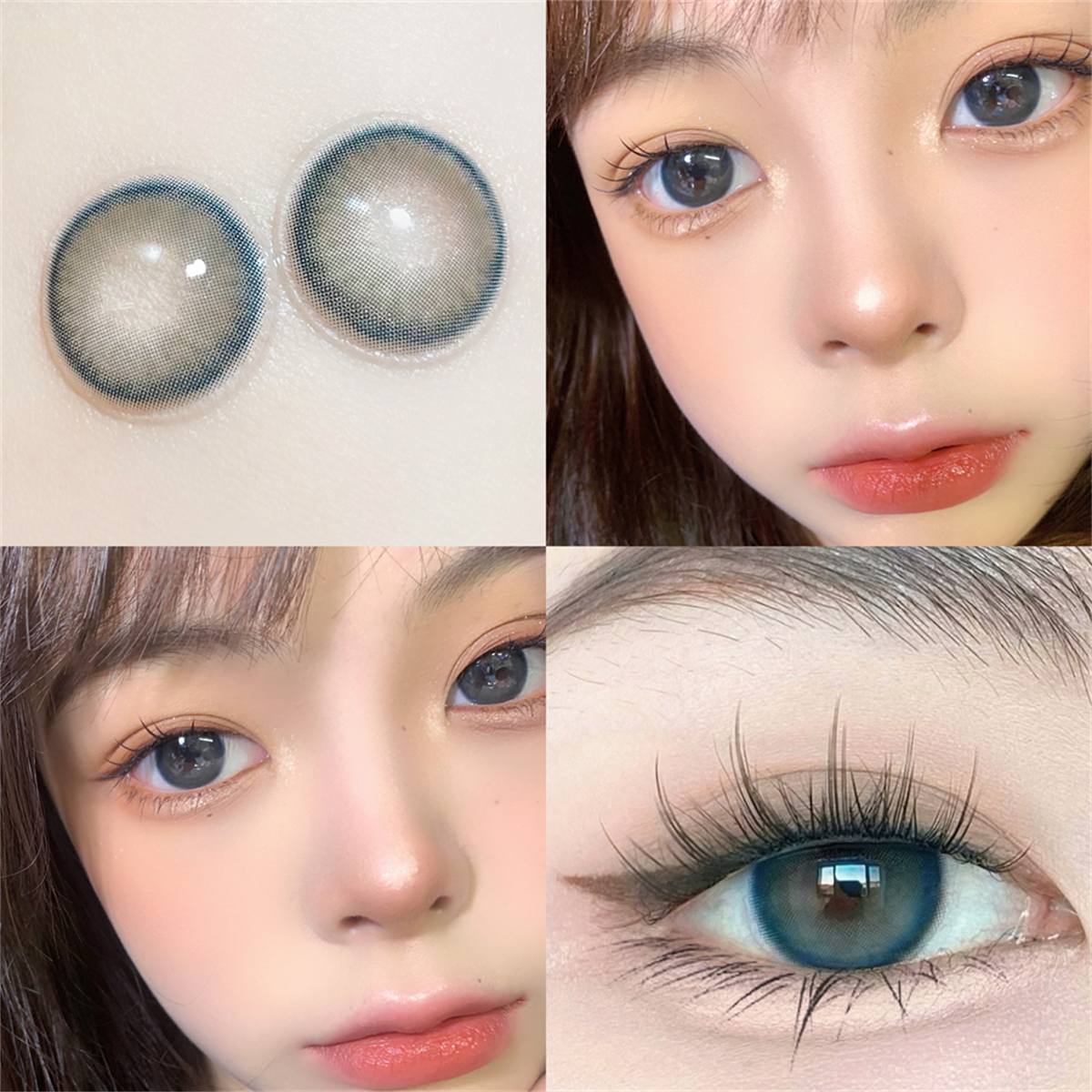 Morningcon Jade Blue shine Colored Contact Lenses For Eyes Half Yearly 2pcs
