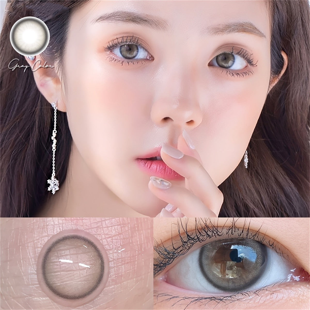 Morningcon Fog Pearls Colored Contact Lenses For Eyes Half Yearly 2pcs