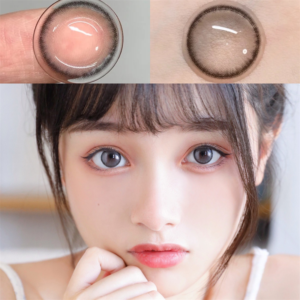 Morningcon lce beads of fog Colored Contact Lenses For Eyes Half Yearly 2pcs