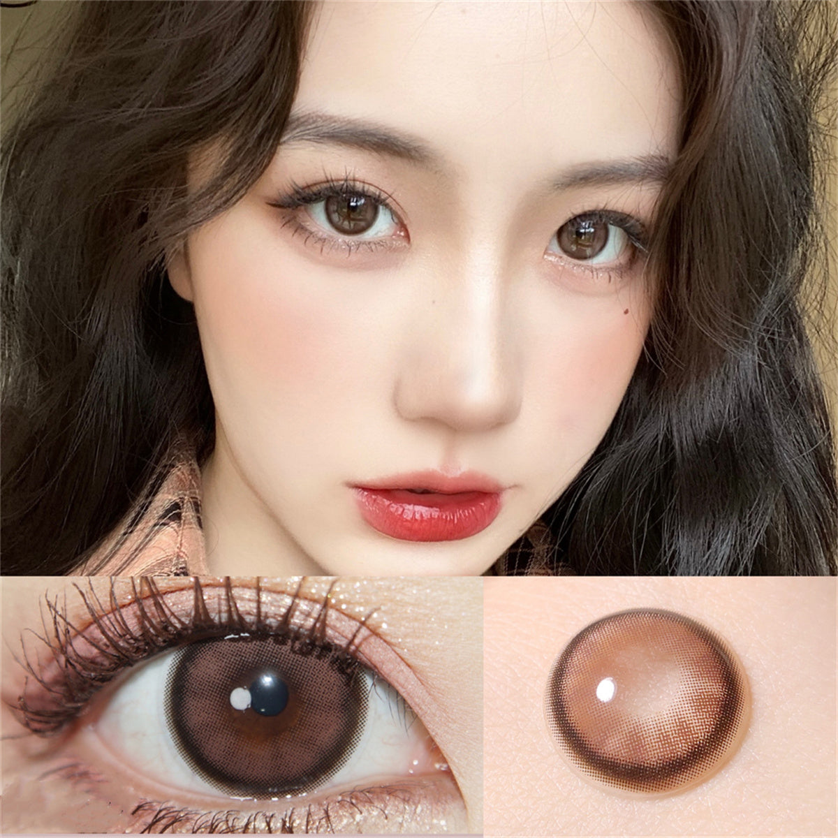 Morningcon Water light almonds Colored Contact Lenses For Eyes Half Yearly 2pcs