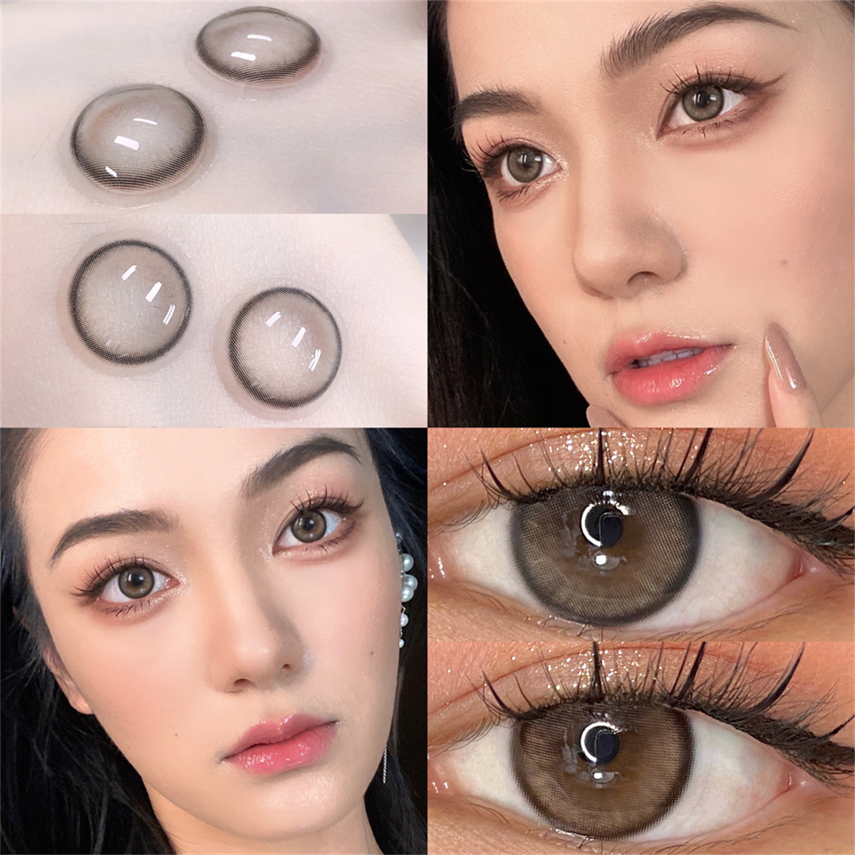 Morningcon Fog Pearls Colored Contact Lenses For Eyes Half Yearly 2pcs