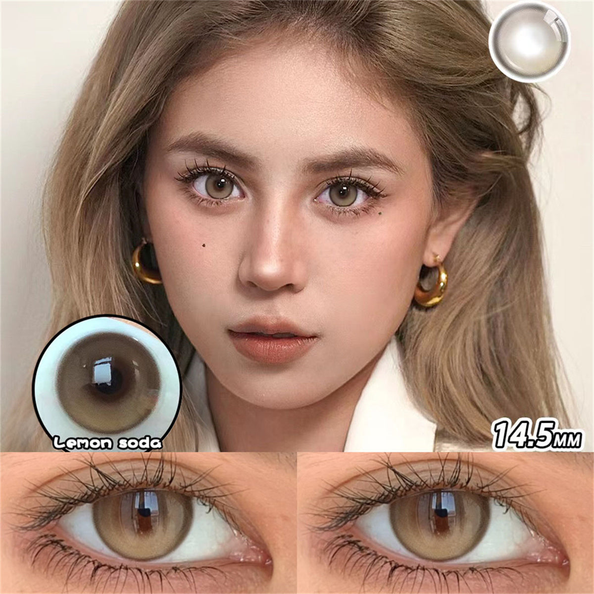 Morningcon Hand-beating lemon tea Colored Contact Lenses For Eyes Half Yearly 2pcs