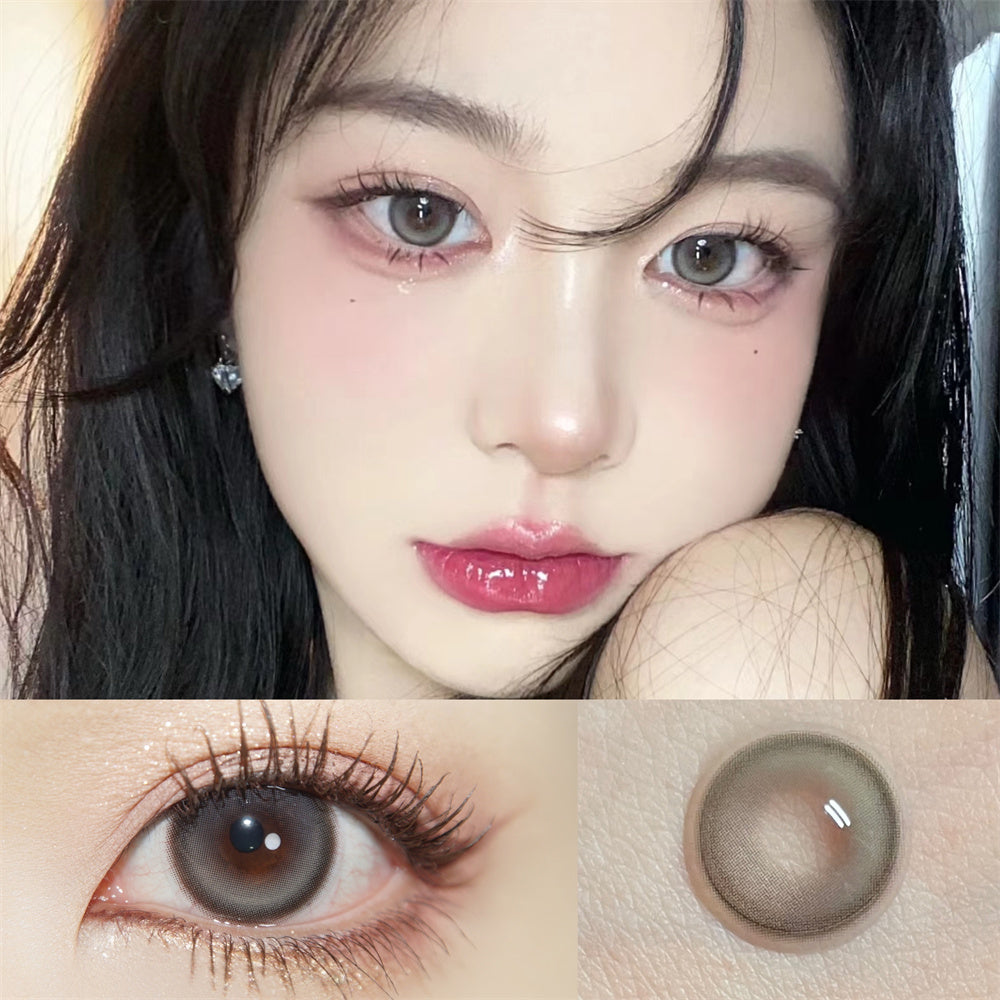 Morningcon Blue Coconut Custard Colored Contact Lenses For Eyes Half Yearly 2pcs