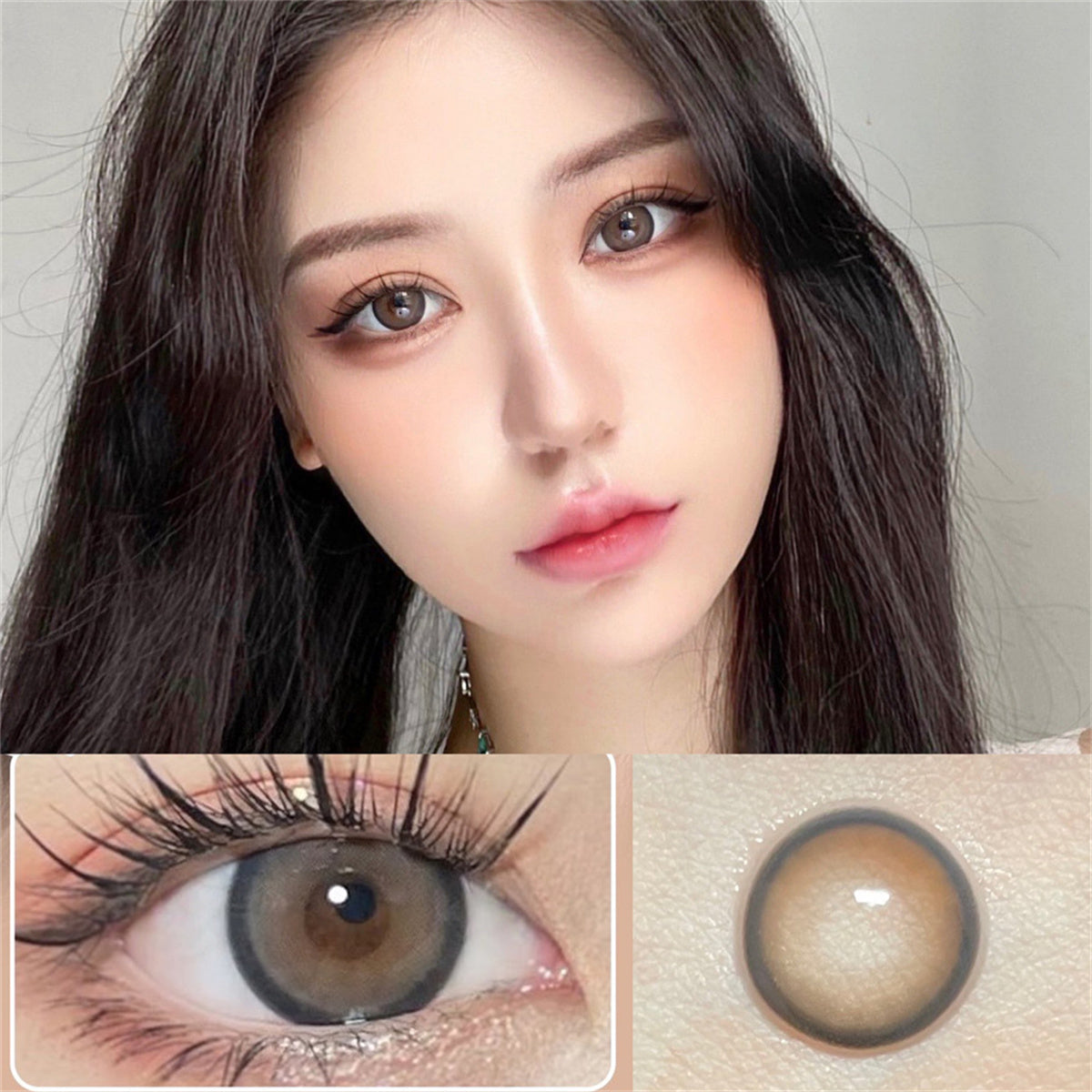 Morningcon Iced Black Tea Brown Colored Contact Lenses For Eyes Half Yearly 2pcs