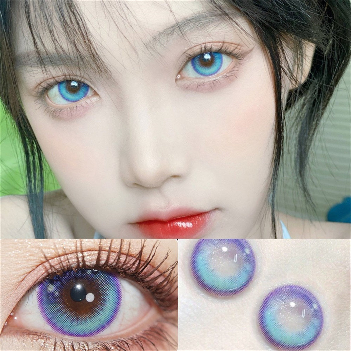 Morningcon Tear powder Colored Contact Lenses For Eyes Half Yearly 2pcs