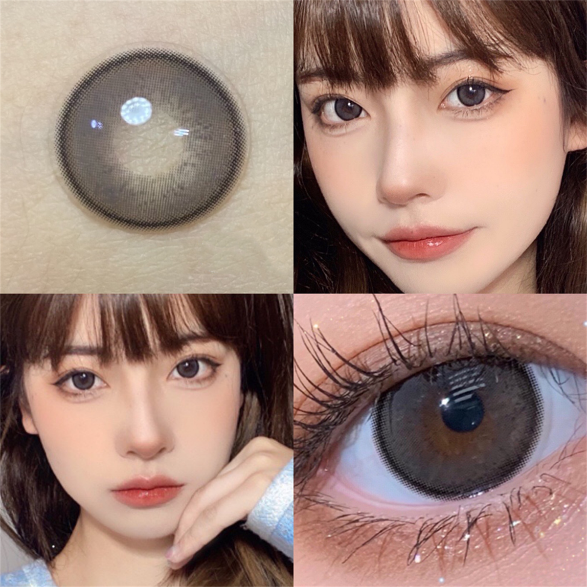 Morningcon Little Black Wood Colored Contact Lenses For Eyes Half Yearly 2pcs