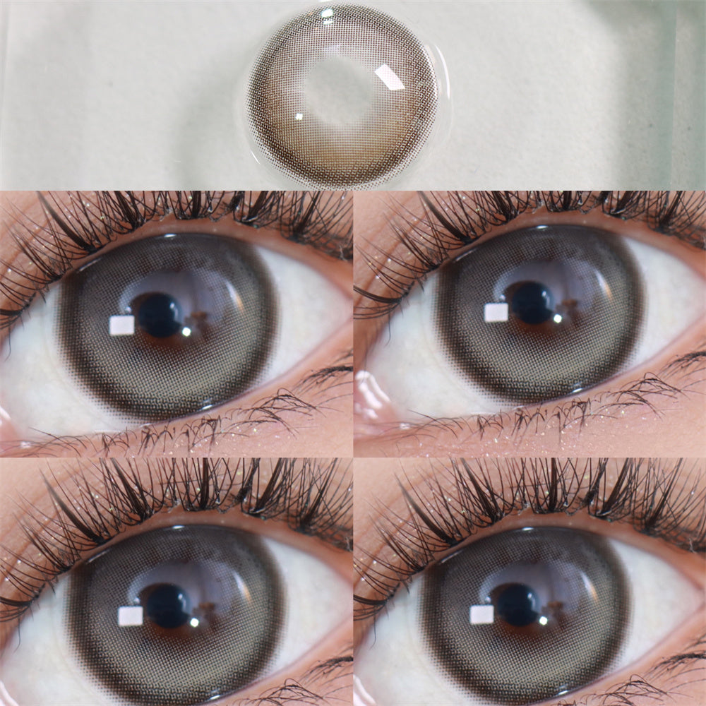 Morningcon Blue Coconut Custard Colored Contact Lenses For Eyes Half Yearly 2pcs