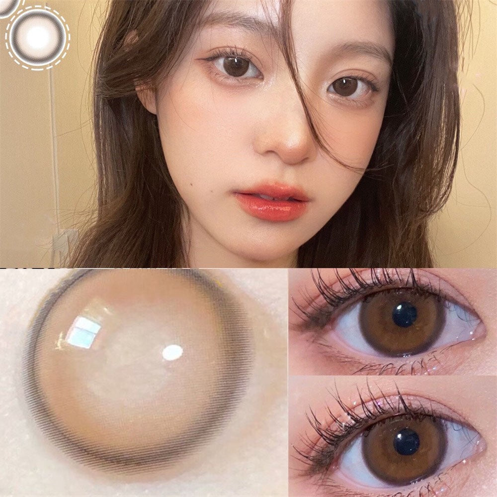 Morningcon Sweet Brown wine Colored Contact Lenses For Eyes Half Yearly 2pcs