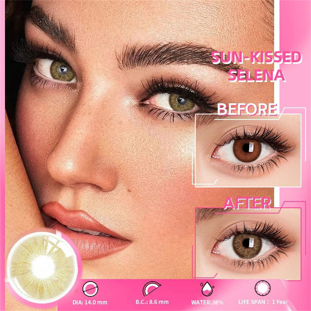 Morningcon sunkiss Colored Contact Lenses For Eyes Half Yearly 2pcs