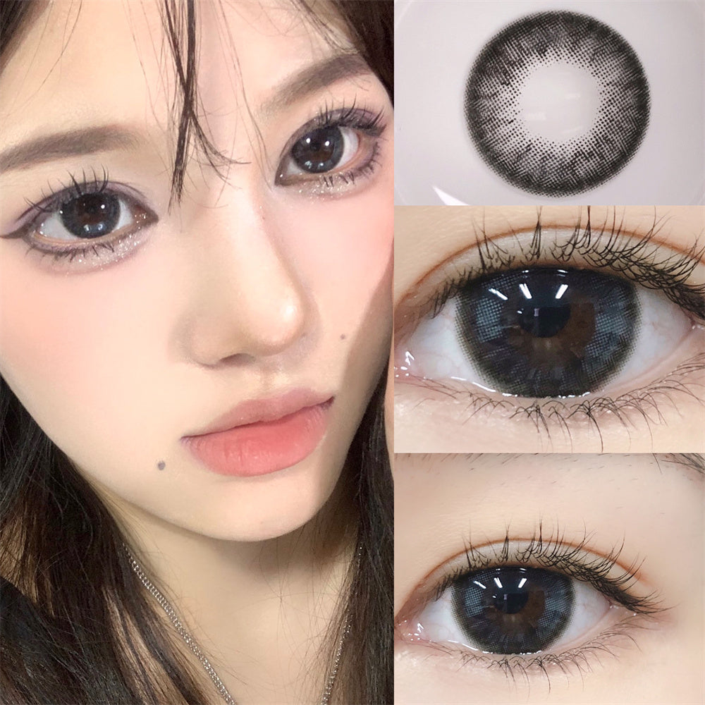 Morningcon Cute egg black Colored Contact Lenses For Eyes Half Yearly 2pcs