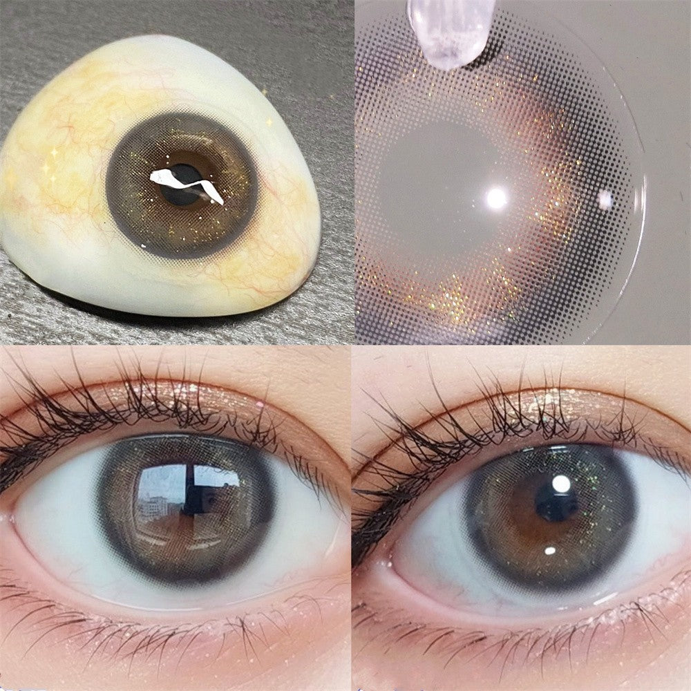 Morningcon Chestnut milk coffee Colored Contact Lenses For Eyes Half Yearly 2pcs