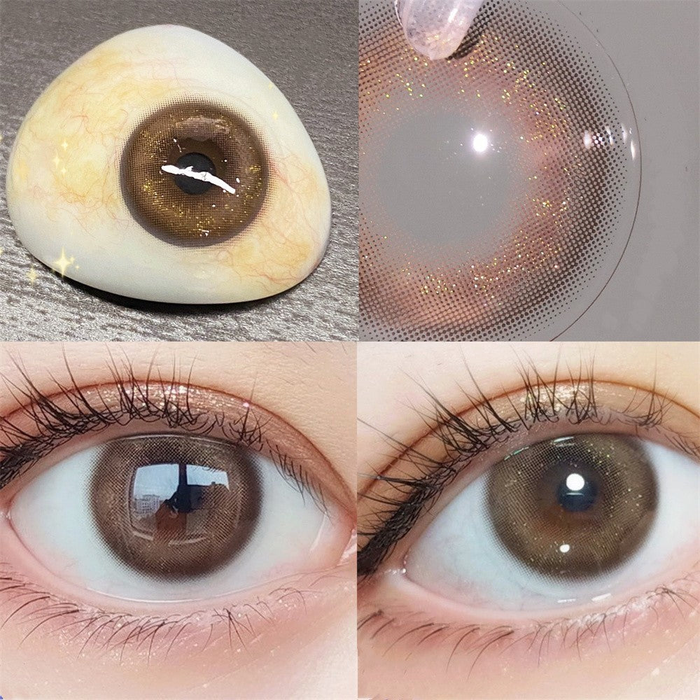 Morningcon Chestnut milk coffee Colored Contact Lenses For Eyes Half Yearly 2pcs