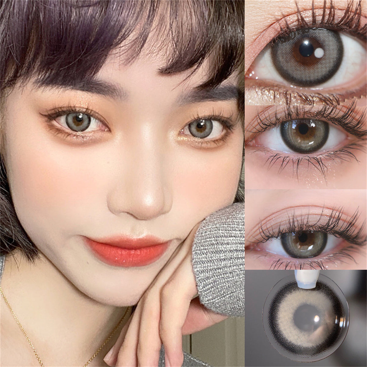Morningcon Precious Gold Dust Colored Contact Lenses For Eyes Half Yearly 2pcs