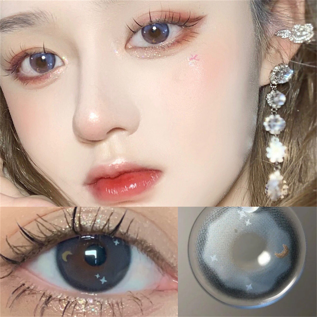 Morningcon The Moon and stars Colored Contact Lenses For Eyes Half Yearly 2pcs
