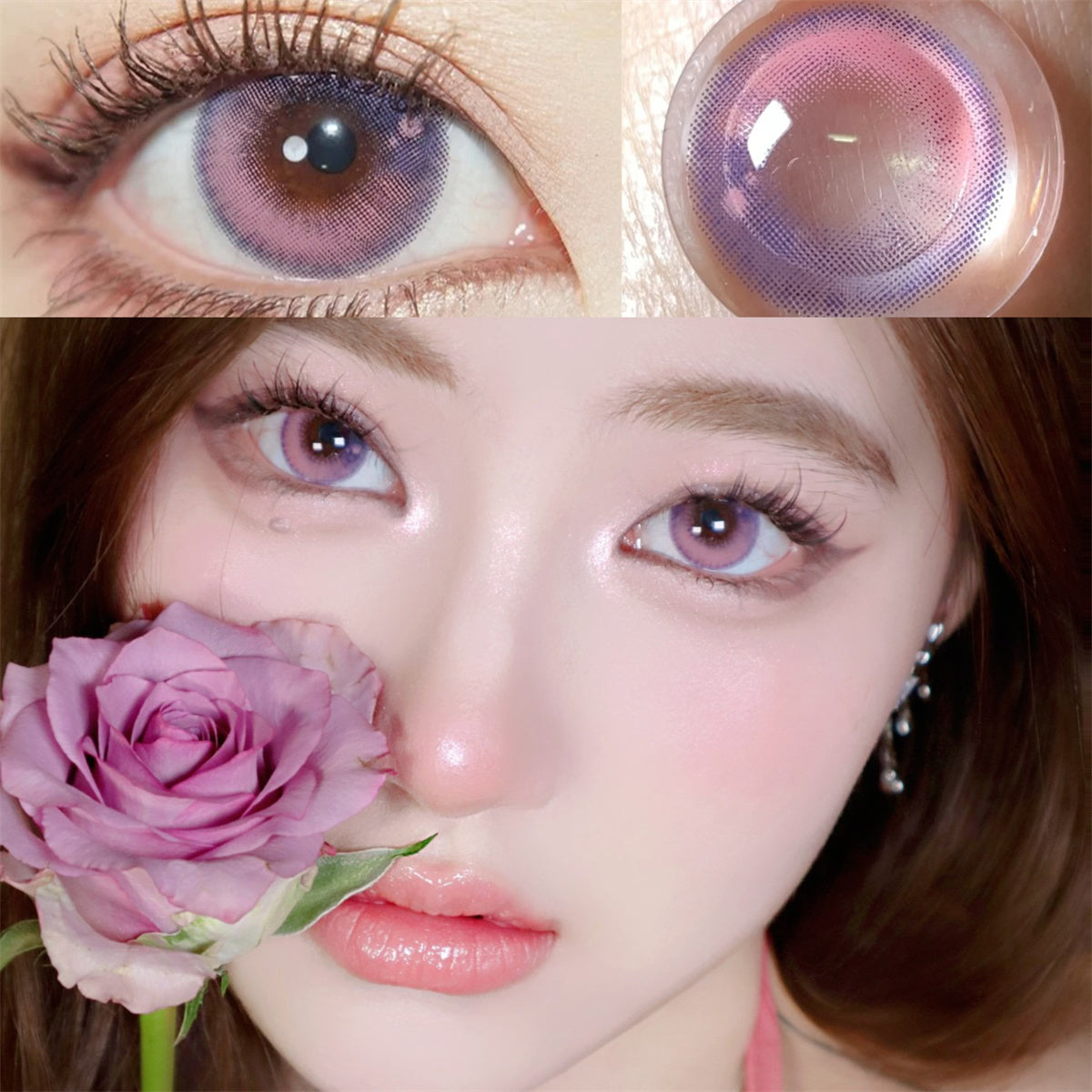 Morningcon Tear powder Colored Contact Lenses For Eyes Half Yearly 2pcs