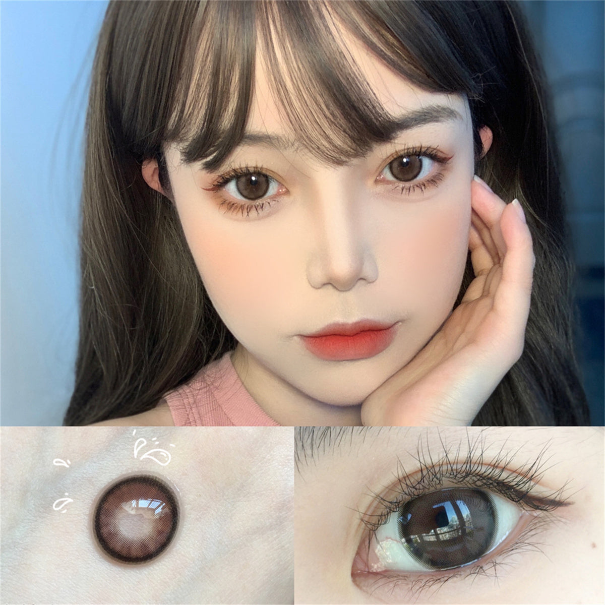 Morningcon Water light almonds Colored Contact Lenses For Eyes Half Yearly 2pcs