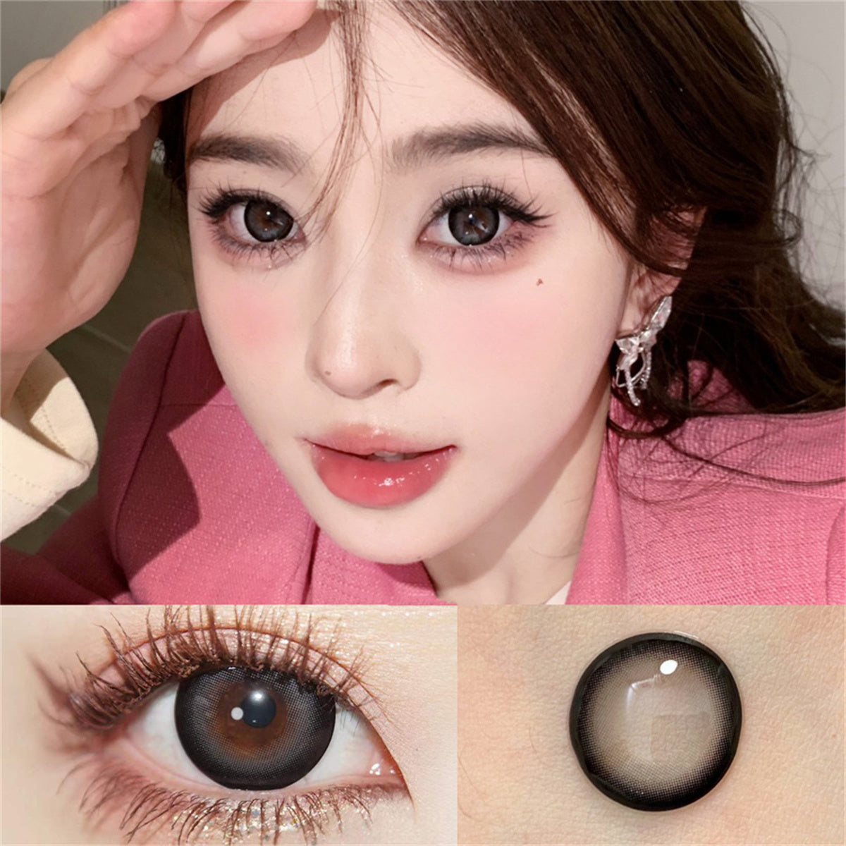 Morningcon Large slices of milk Colored Contact Lenses For Eyes Half Yearly 2pcs