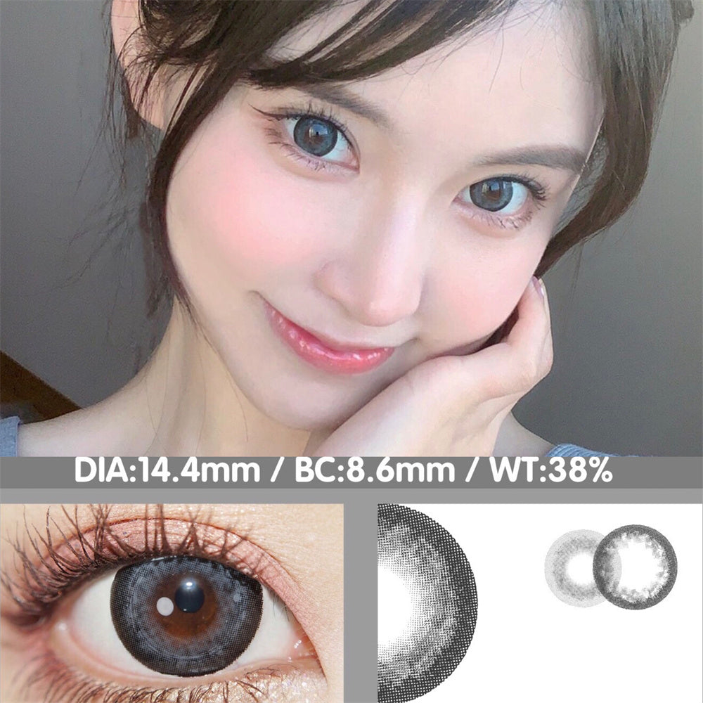 Morningcon Mashed potato ash Colored Contact Lenses For Eyes Half Yearly 2pcs