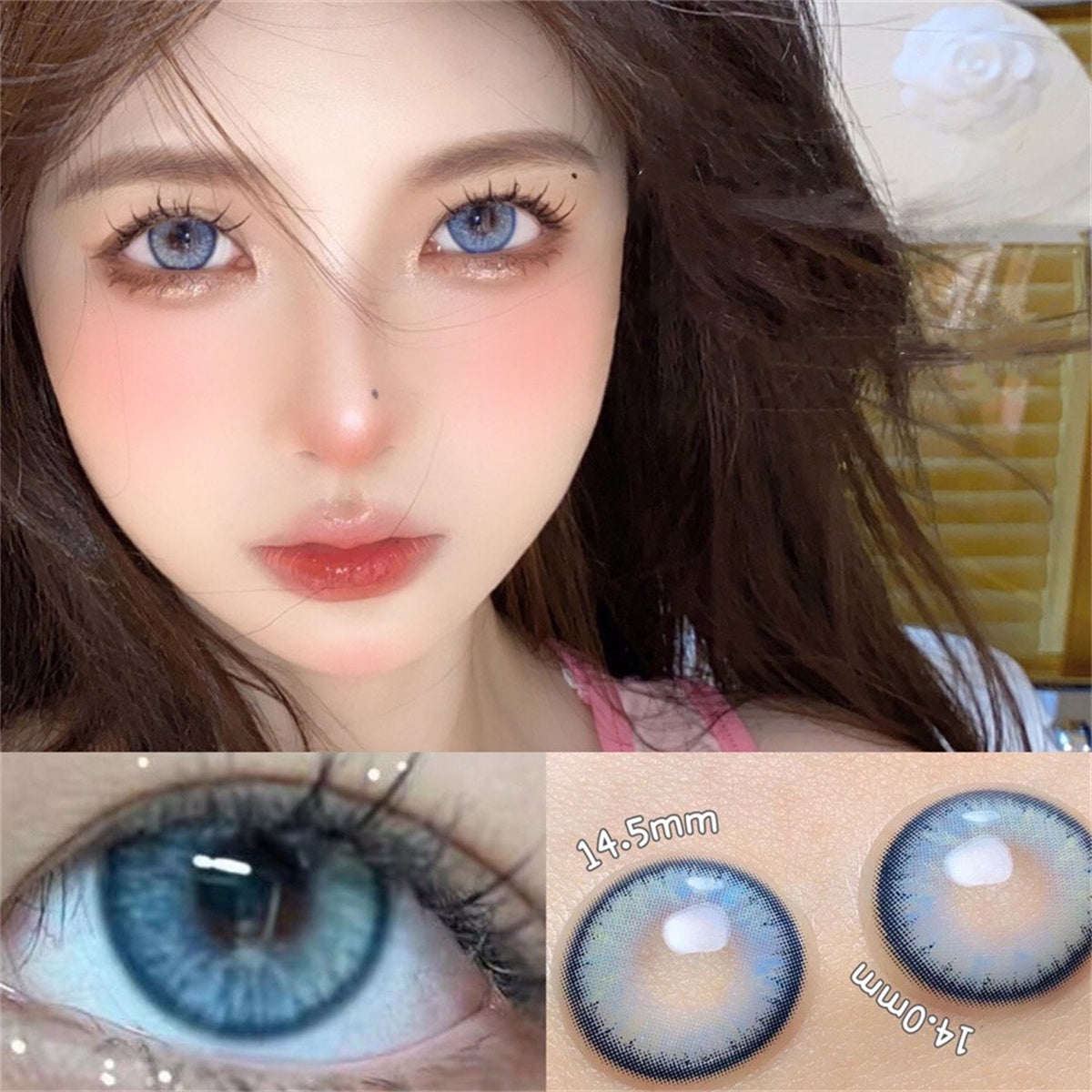 Morningcon North Sea Silver Beach Colored Contact Lenses For Eyes Half Yearly 2pcs