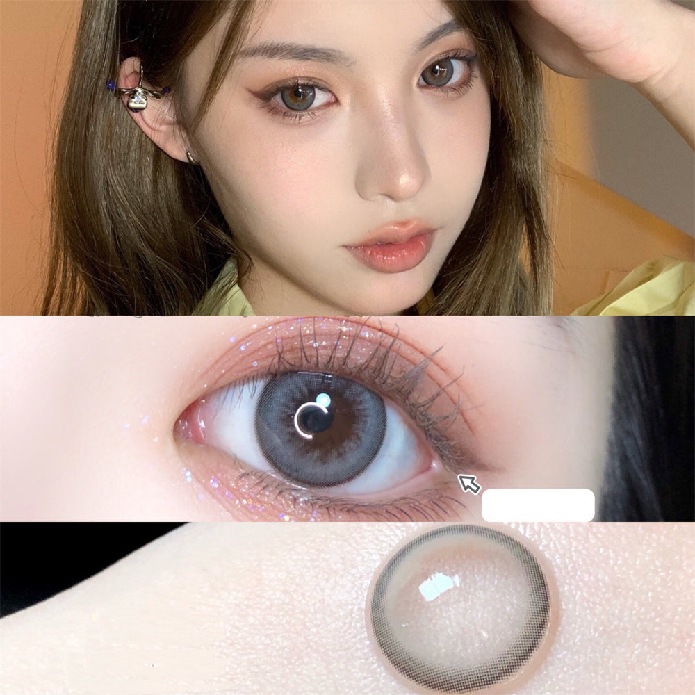 Morningcon Tea Ash Colored Contact Lenses For Eyes Half Yearly 2pcs
