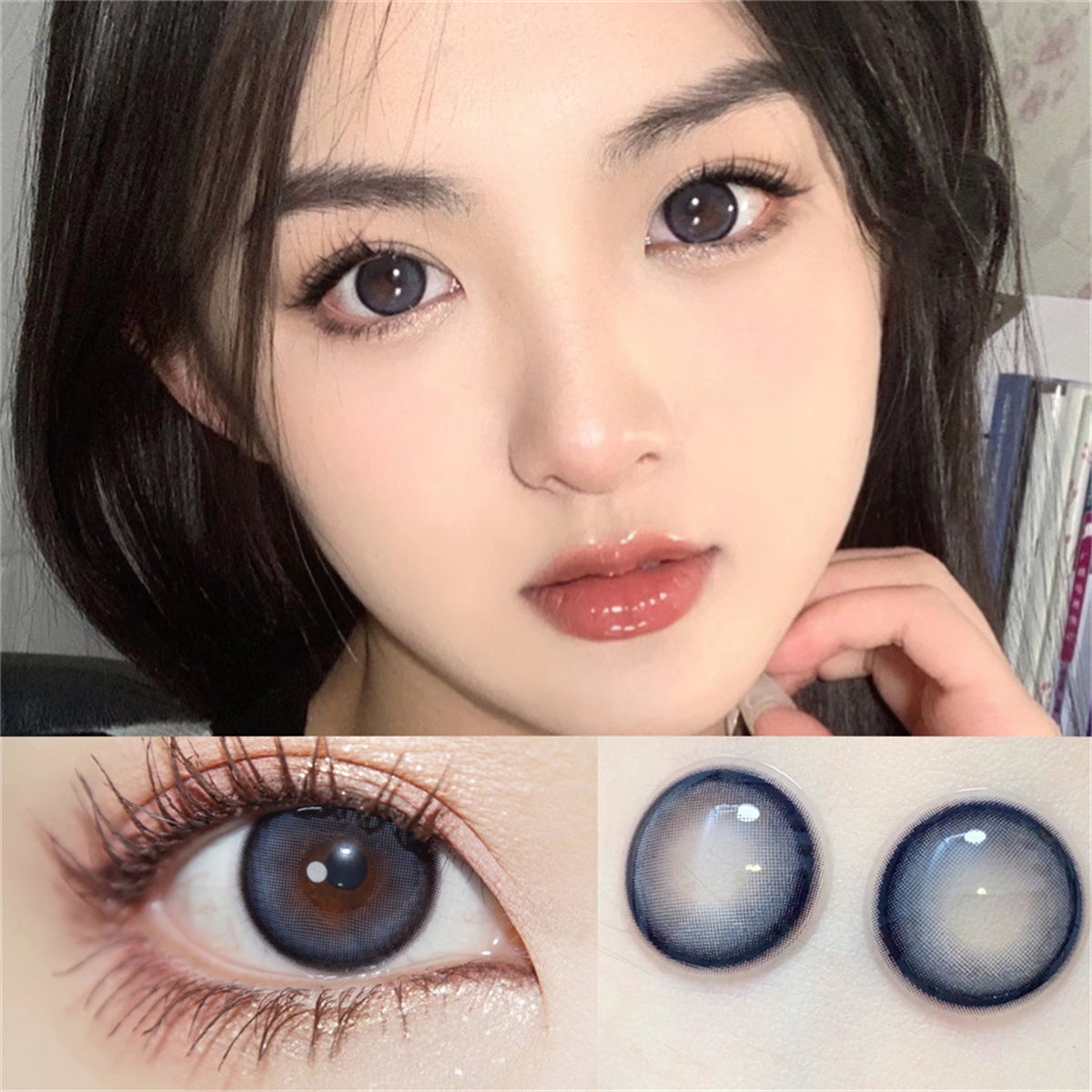 Morningcon Devil Fish Colored Contact Lenses For Eyes Half Yearly 2pcs