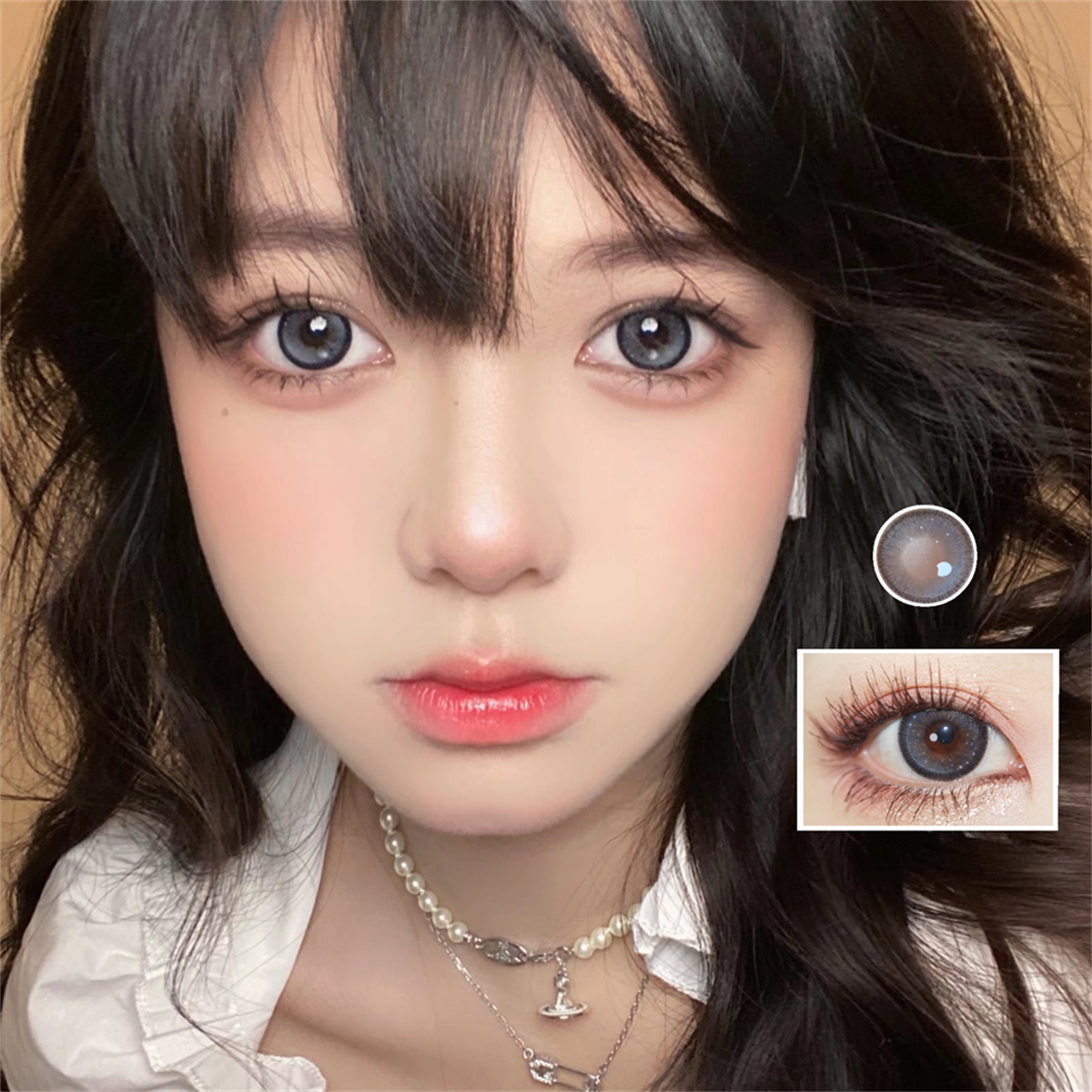 Morningcon Snow of light Colored Contact Lenses For Eyes Half Yearly 2pcs