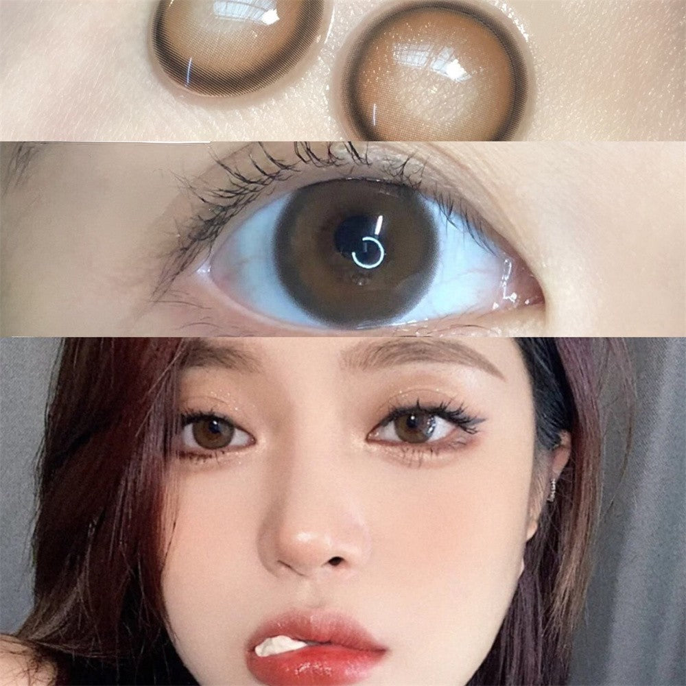 Morningcon Sweet Brown wine Colored Contact Lenses For Eyes Half Yearly 2pcs