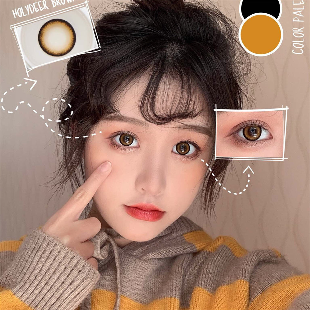 Morningcon Holy Deer Colored Contact Lenses For Eyes Half Yearly 2pcs