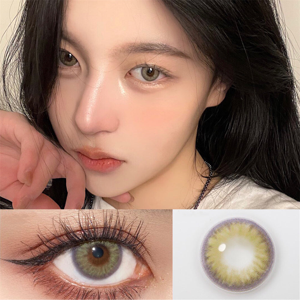 Morningcon Brick is blue and brown Colored Contact Lenses For Eyes Half Yearly