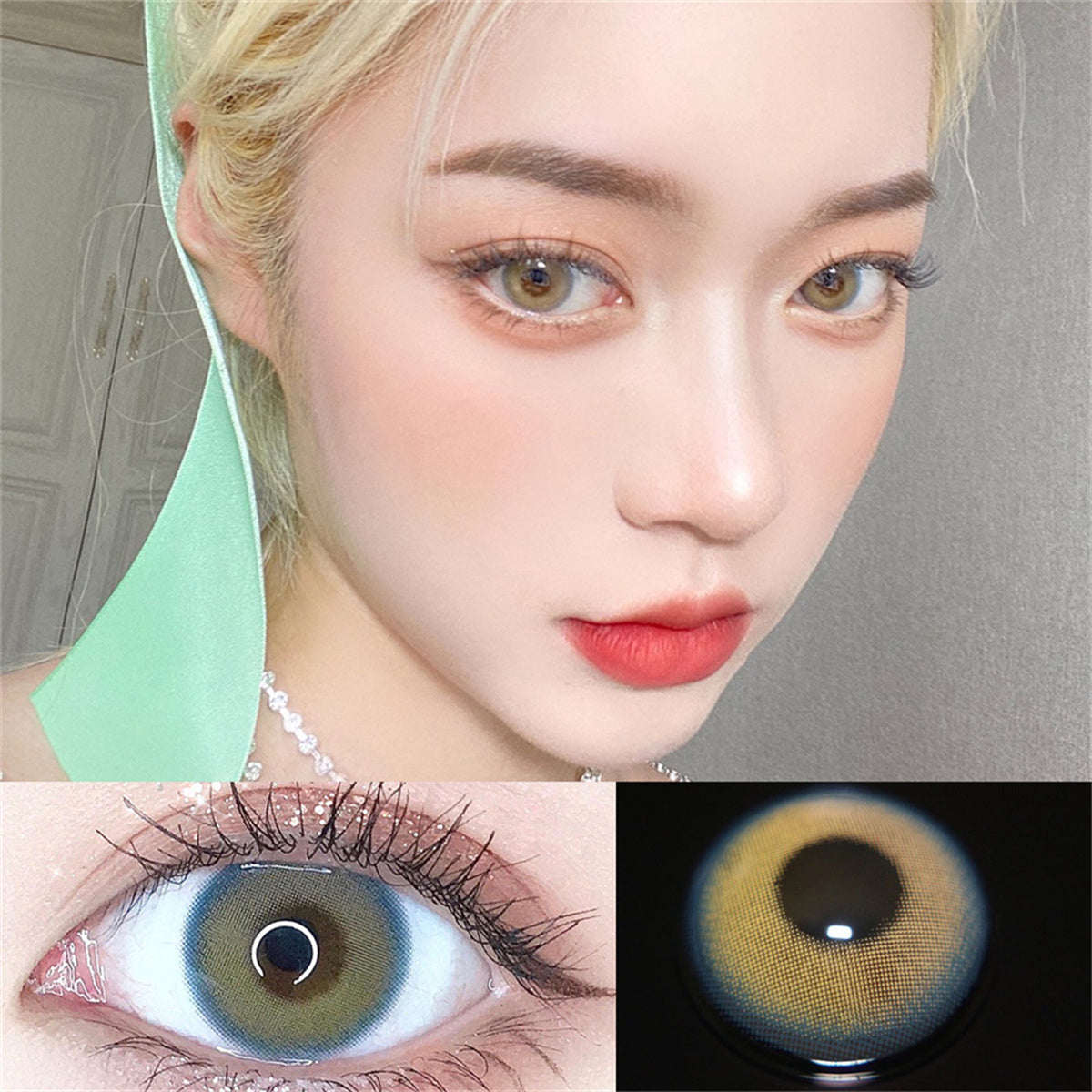 Morningcon Half Sugar Sunset Colored Contact Lenses For Eyes Half Yearly 2pcs