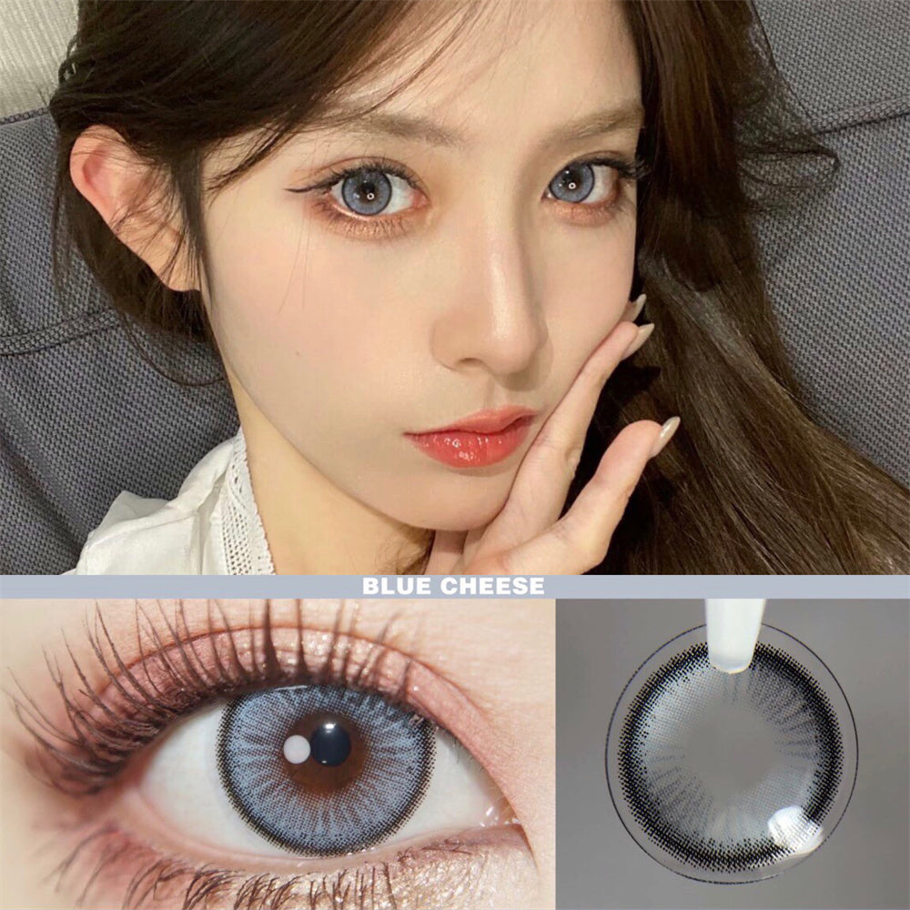 Morningcon Blue plaque Colored Contact Lenses For Eyes Half Yearly 2pcs