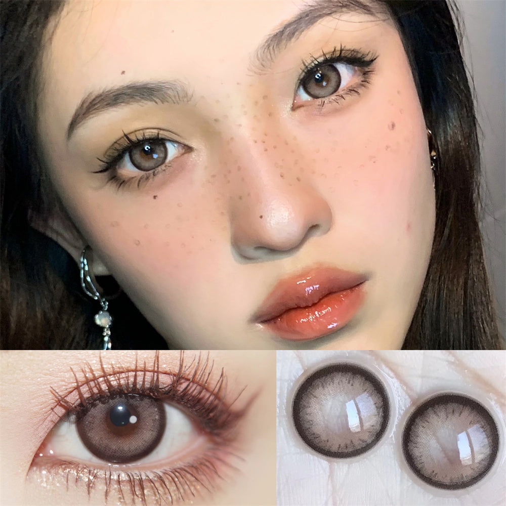 Morningcon Dirty Cocoa Colored Contact Lenses For Eyes Half Yearly 2pcs