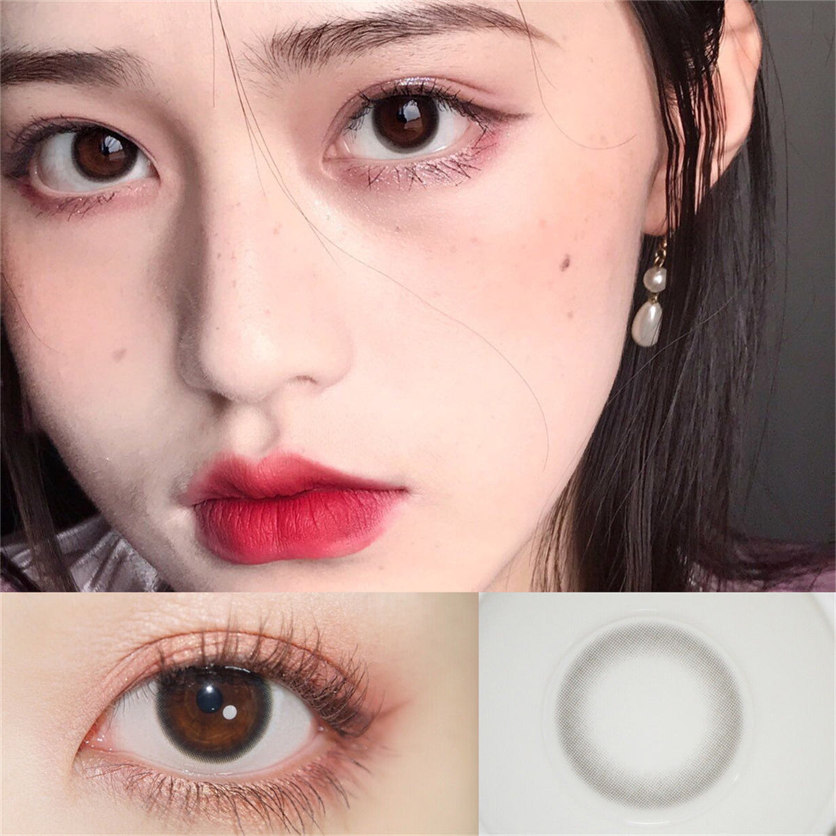 Morningcon Little Warm Coffee Colored Contact Lenses For Eyes Half Yearly 2pcs