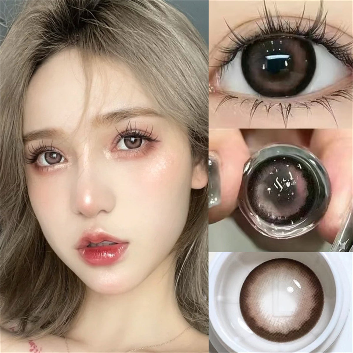 Morningcon Bloom Rose Colored Contact Lenses For Eyes Half Yearly 2pcs