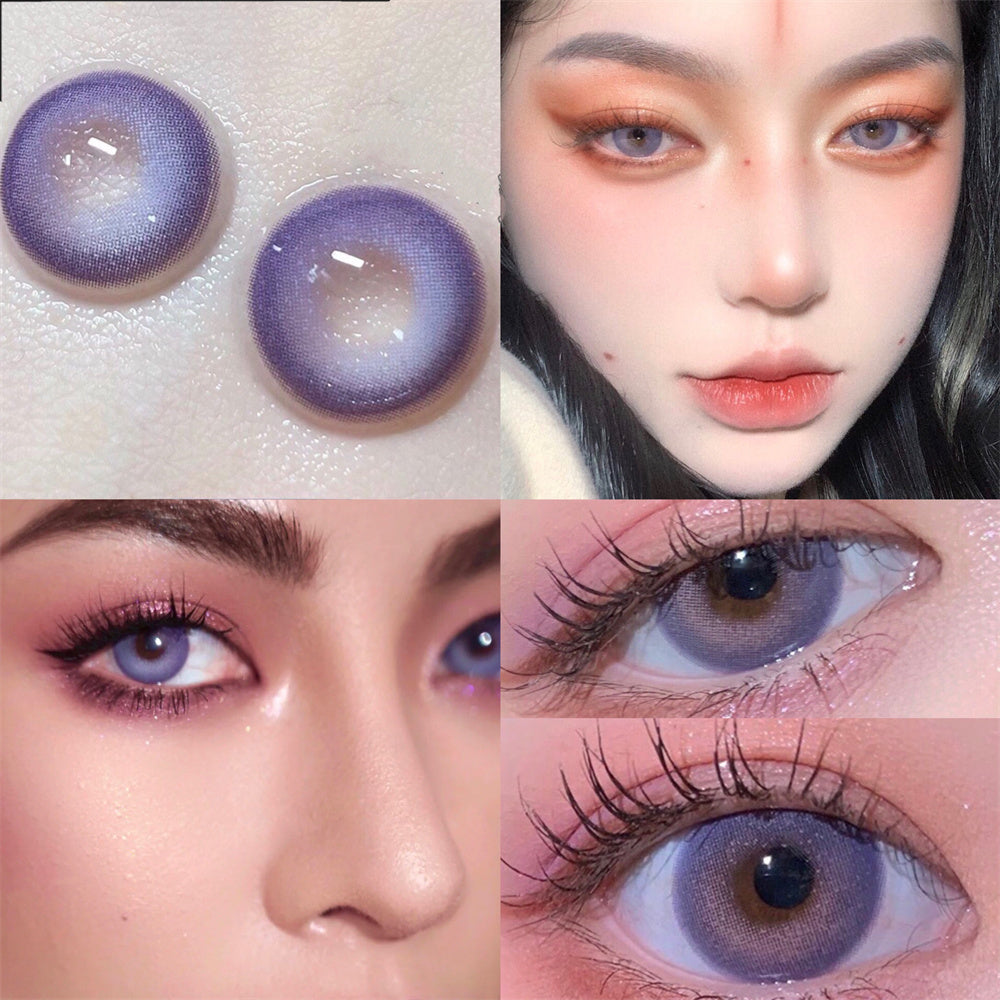 Morningcon Laser Cherry Violet Colored Contact Lenses For Eyes Half Yearly