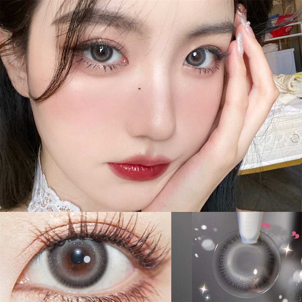 Morningcon Silver and gray Colored Contact Lenses For Eyes Half Yearly 2pcs