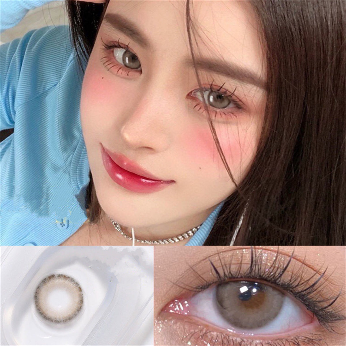 Morningcon White Gold Pear Wood Colored Contact Lenses For Eyes Half Yearly 2pcs