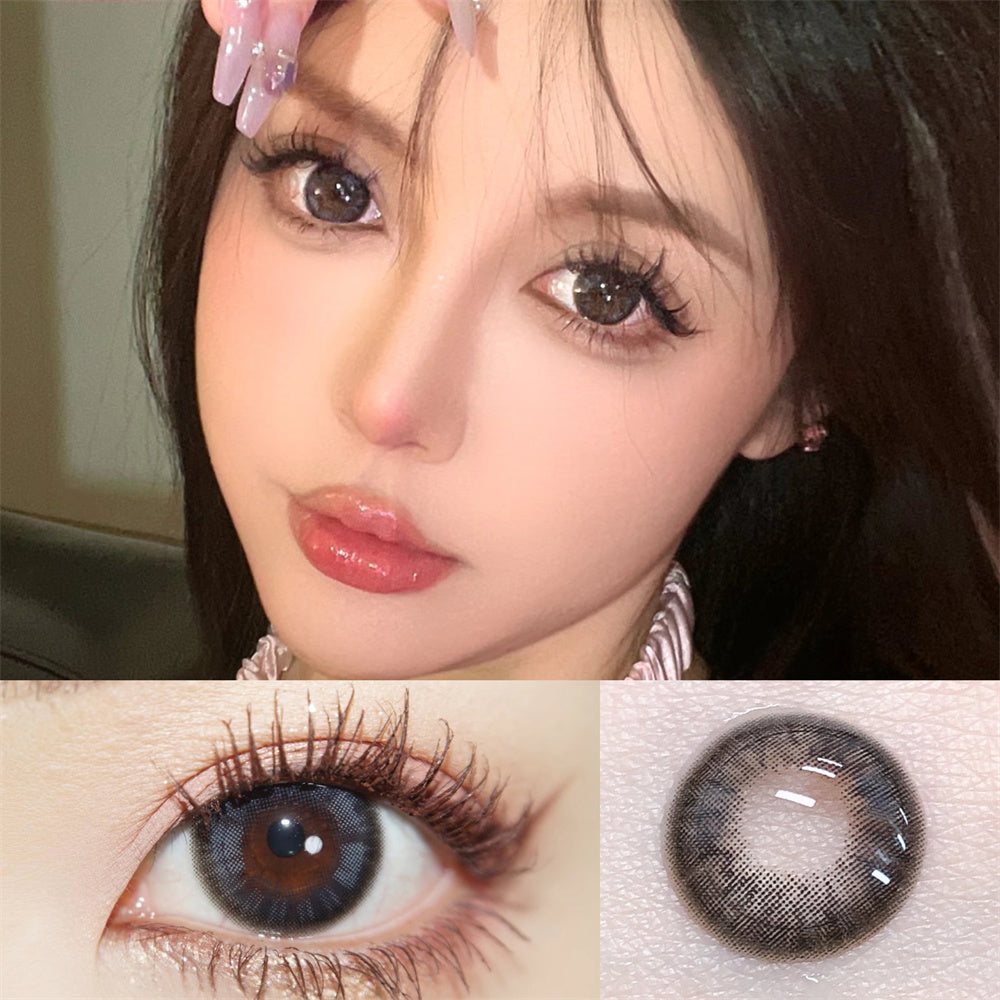 Morningcon Cute egg black Colored Contact Lenses For Eyes Half Yearly 2pcs