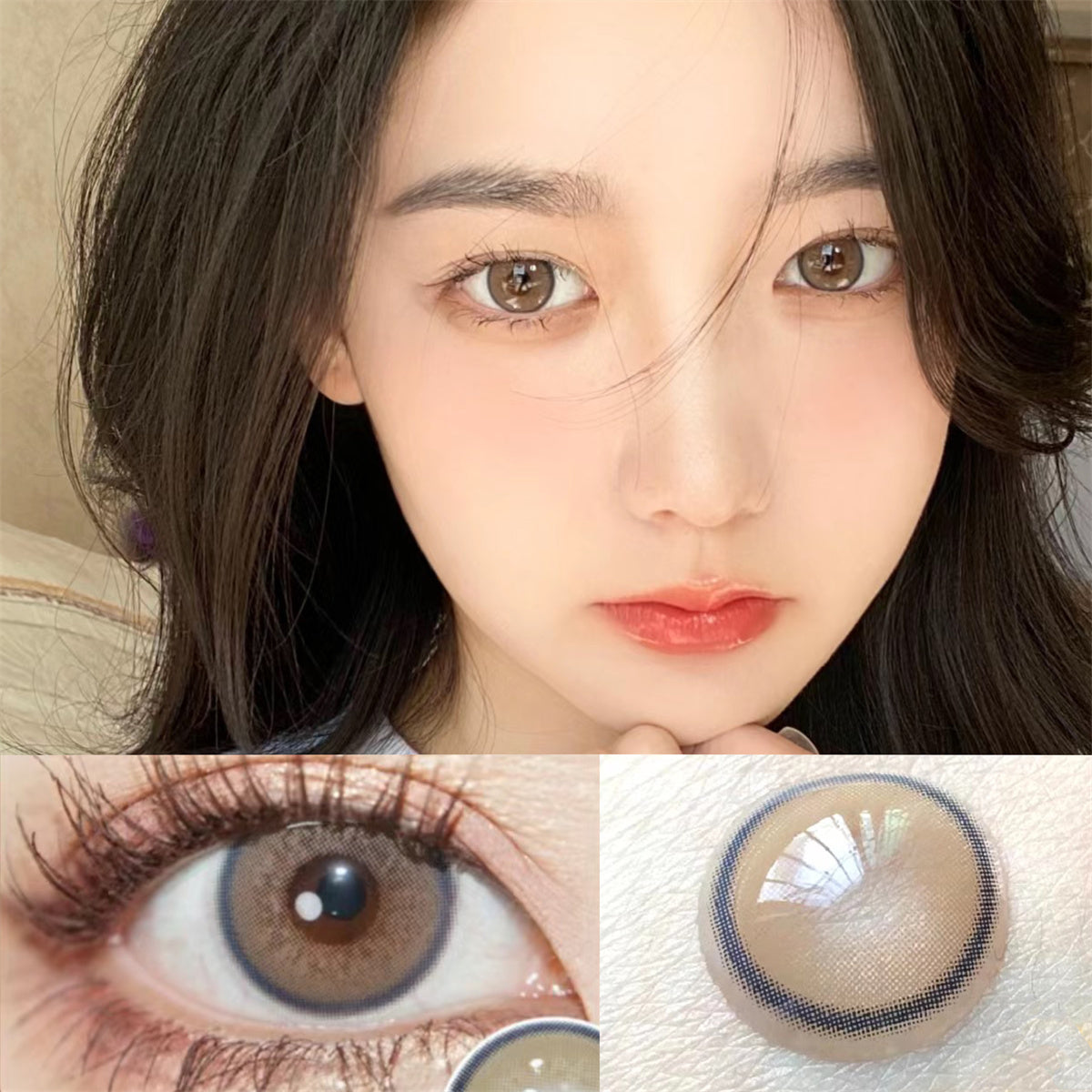 Morningcon Kitty Blue Colored Contact Lenses For Eyes Half Yearly 2pcs