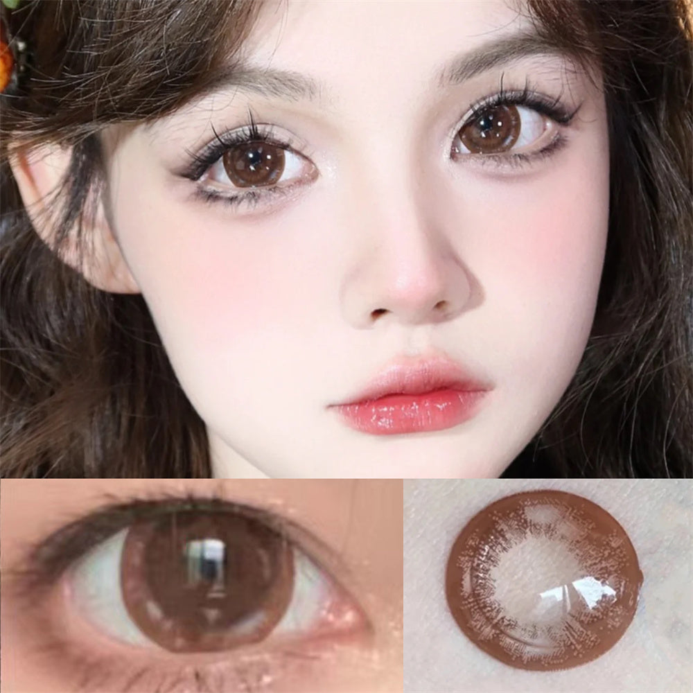 Morningcon Clear Skies Latte Black Colored Contact Lenses For Eyes Half Yearly 2pcs