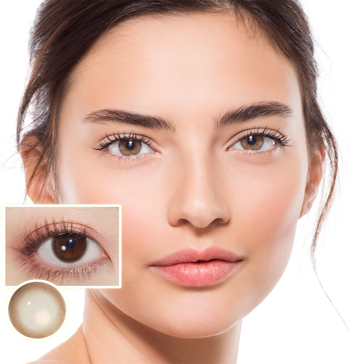 Morningcon Little Warm Coffee Colored Contact Lenses For Eyes Half Yearly 2pcs