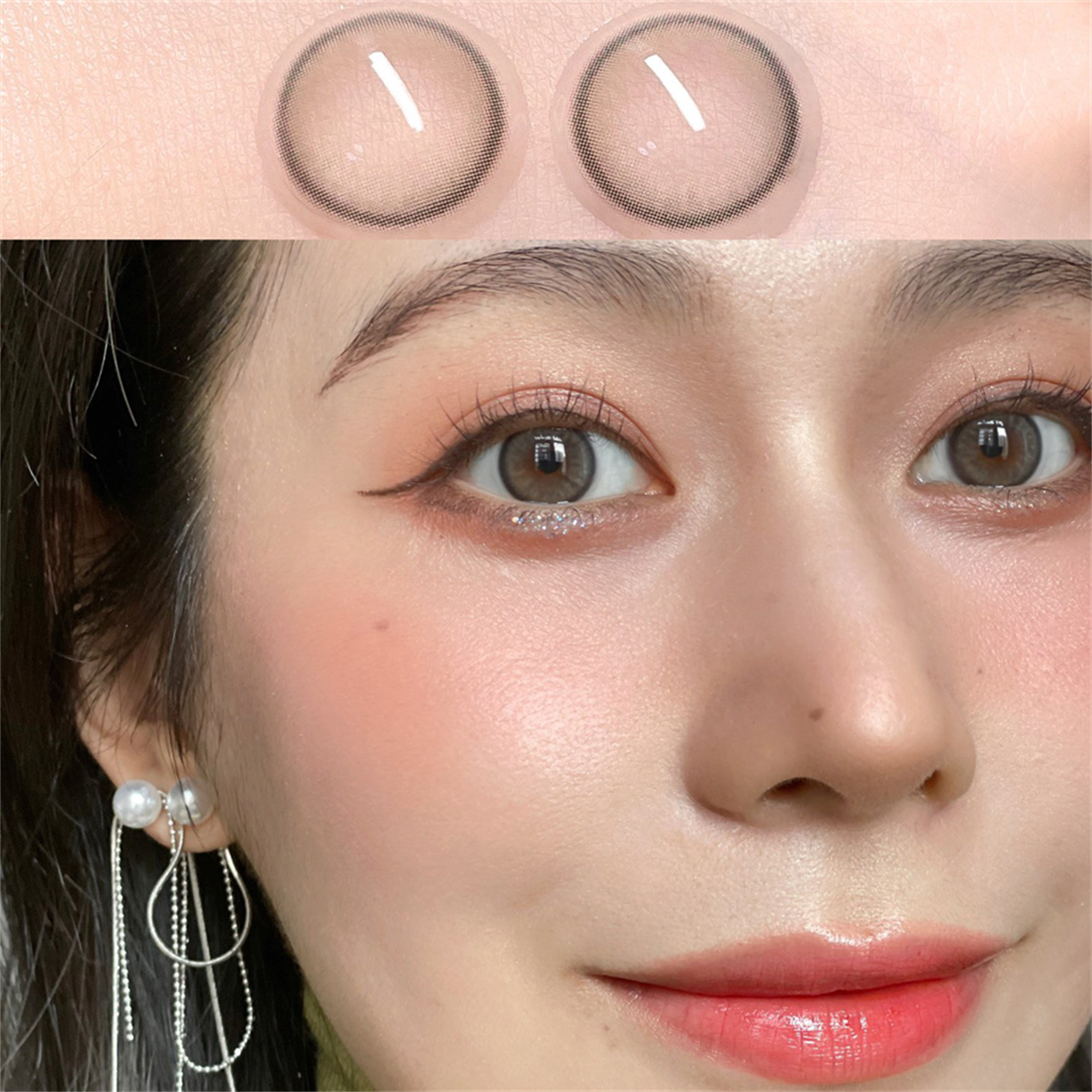 Morningcon Fog Pearls Colored Contact Lenses For Eyes Half Yearly 2pcs
