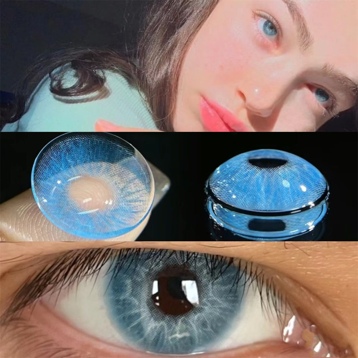 Morningcon Medusa Ash Colored Contact Lenses For Eyes Half Yearly 2pcs